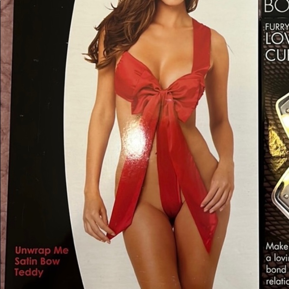 Satin bow teddy lingerie